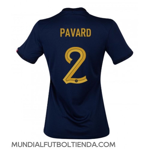 Camiseta Francia Benjamin Pavard #2 Primera Equipación Replica Mundial 2022 para mujer mangas cortas